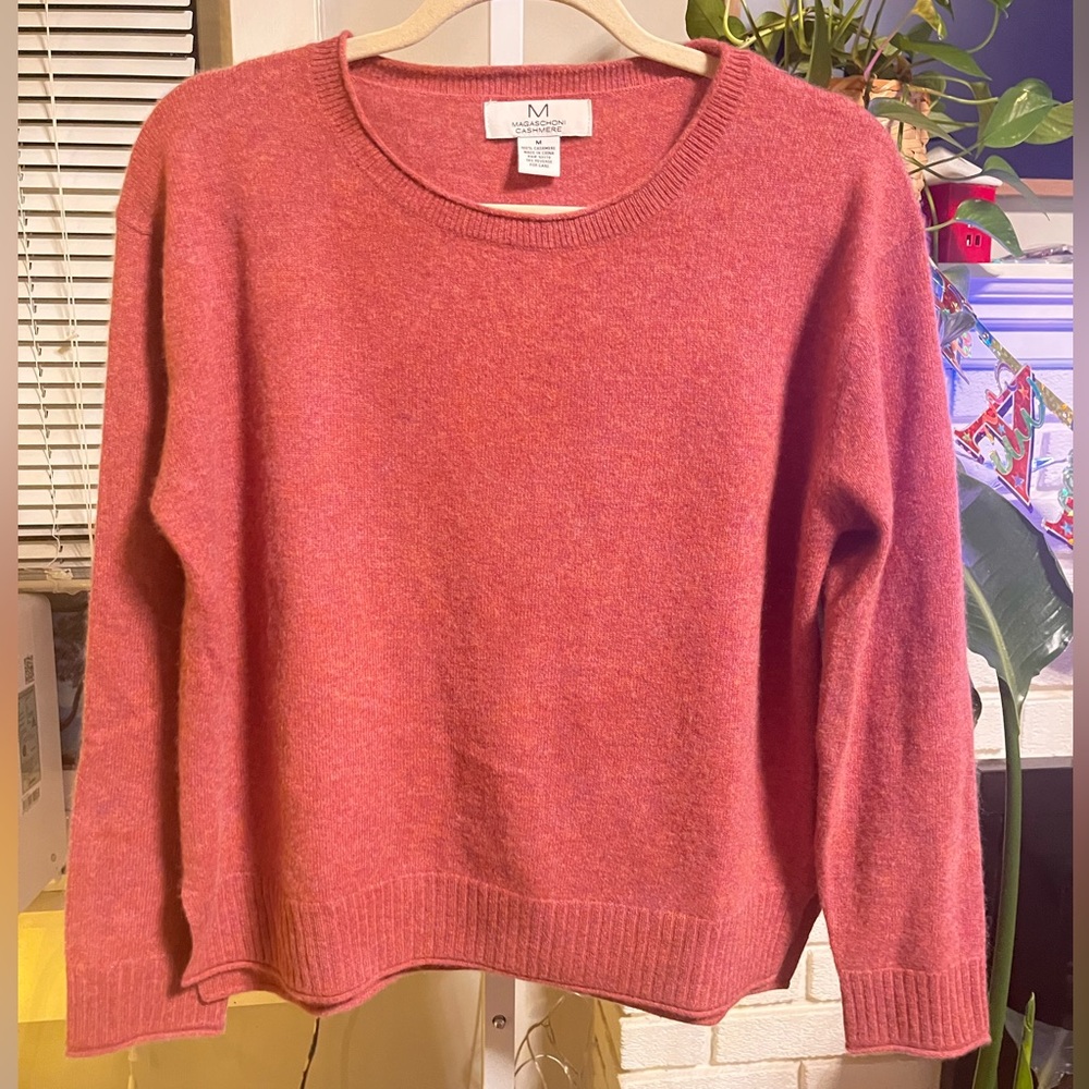 Magaschoni Cashmere Crewneck Sweater Dusty Rose Size M - Picture 6 of 8